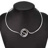 Alloy Torque Choker Necklace Women Geometric Statement Collar Jewelry