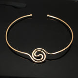 Alloy Torque Choker Necklace Women Geometric Statement Collar Jewelry
