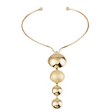 Alloy Torques Choker Necklace Metal Statement Long Pendant Necklaces