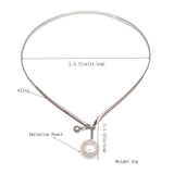 Alloy Torques Simulated Pearl Pendants Necklace