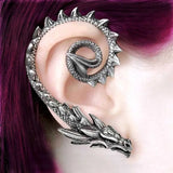 Vintage Punk Dragon Ear Cuffs Earring Silver Gothic Jewelry