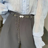 Star Metal Belt For Women Slim Long Adjustable Waist Chain