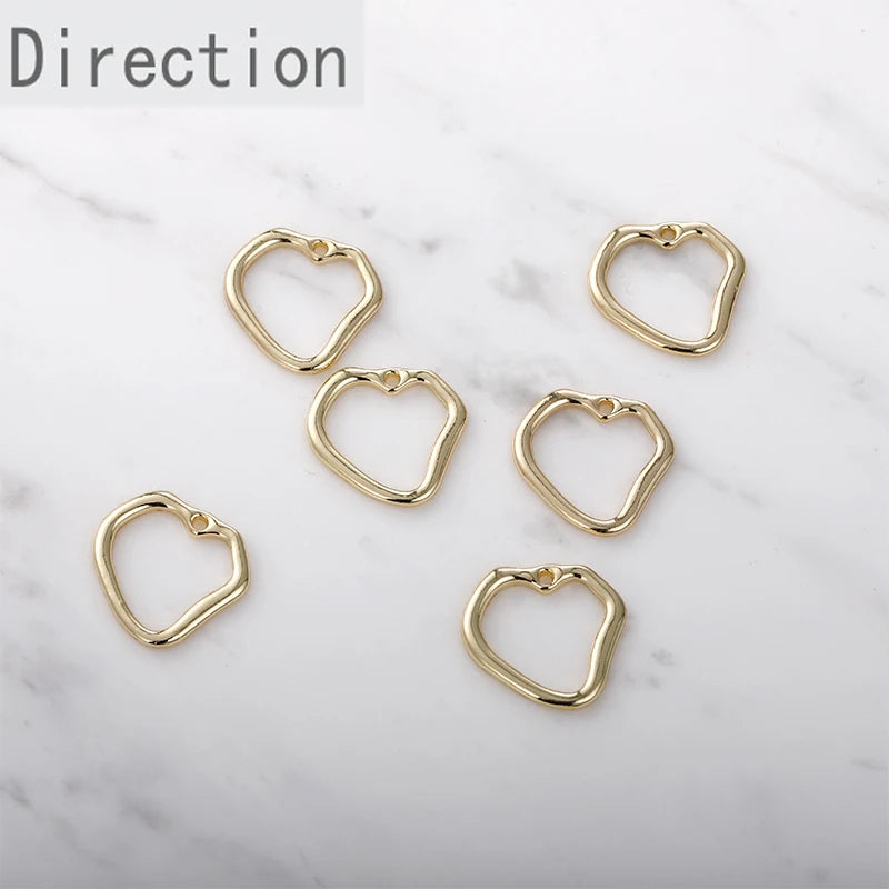 Baroque Peach Heart Drop Frame Earrings