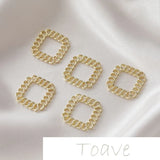 Alloy Chain Peach Heart Square DIY Earring