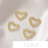 Alloy Chain Peach Heart Square DIY Earring