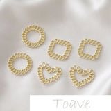 Alloy Chain Peach Heart Square DIY Earring