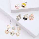 Alloy teapot/cup/flowers/round shape charms for jewelry making