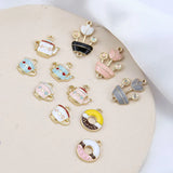 Alloy teapot/cup/flowers/round shape charms for jewelry making