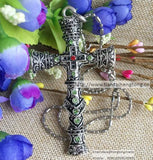 Alloy Cross Necklace Retro Mosaic Bright Cross Pendant