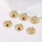 Alloy diamond star pendant DIY jewelry accessories 6pcs