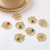 Alloy diamond star pendant DIY jewelry accessories 6pcs