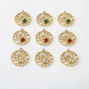 Alloy diamond star pendant DIY jewelry accessories 6pcs