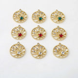 Alloy diamond star pendant DIY jewelry accessories 6pcs