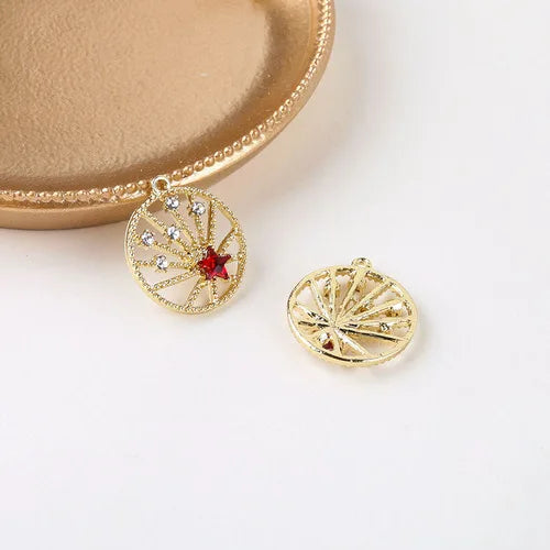 Alloy diamond star pendant DIY jewelry accessories 6pcs