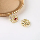 Alloy diamond star pendant DIY jewelry accessories 6pcs