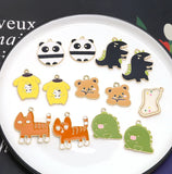 Alloy animal drop oil charm 40pcs/lot DIY jewelry pendant accessory