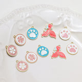 Alloy Oil Charms Geometric Fish Tail Earring Pendants 50pcs