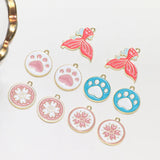 Alloy Oil Charms Geometric Fish Tail Earring Pendants 50pcs