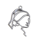 Alloy Face Line Side Face Wave Pendant DIY Jewelry Accessory