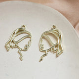 Alloy Face Line Side Face Wave Pendant DIY Jewelry Accessory