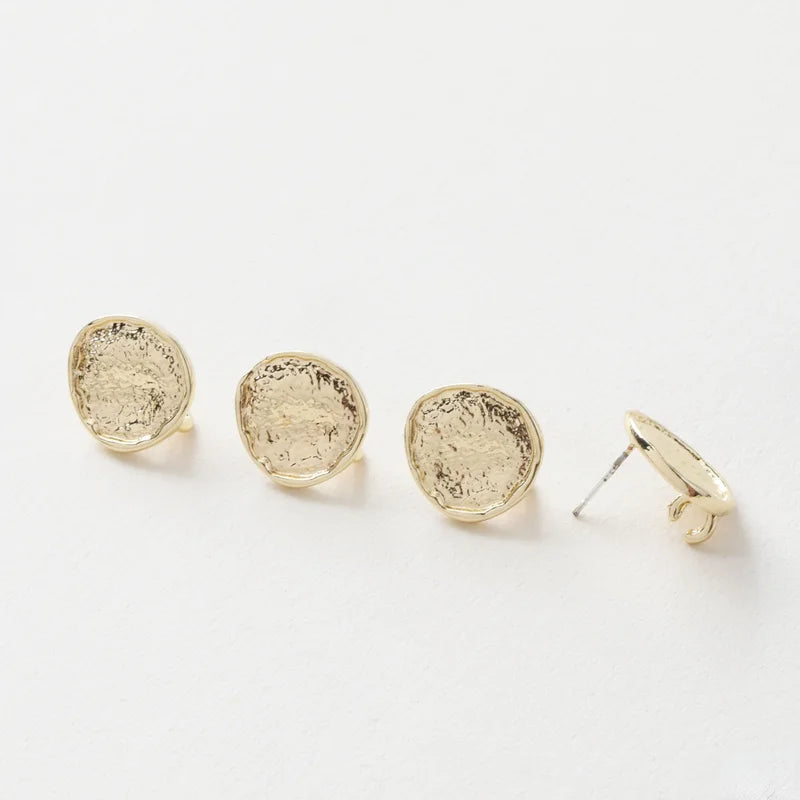 Textured Silver DIY Earrings Hand-Made Material