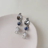 Irregular Triangle Silver Earrings Material DIY Accessories