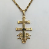 Cross Little Angel Couple Pendant Stainless Steel Necklace Jewelry