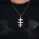 Cross Little Angel Couple Pendant Stainless Steel Necklace Jewelry