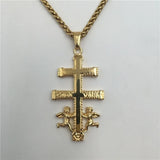 Cross Little Angel Couple Pendant Stainless Steel Necklace Jewelry