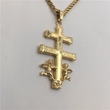 Cross Little Angel Couple Pendant Stainless Steel Necklace Jewelry