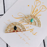 Alloy Multi-Pendant Fan-Shaped Geometric Hollow Leaves DIY Jewelry