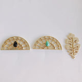 Alloy Multi-Pendant Fan-Shaped Geometric Hollow Leaves DIY Jewelry