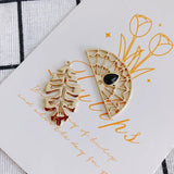 Alloy Multi-Pendant Fan-Shaped Geometric Hollow Leaves DIY Jewelry