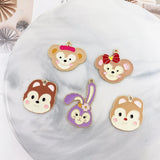 Alloy Oil Drop Animal Head Pendant Earrings Material
