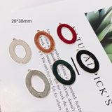 Alloy Oval Pendant Necklace Charms DIY Jewelry Earring Accessories