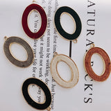 Alloy Oval Pendant Necklace Charms DIY Jewelry Earring Accessories
