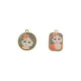 Alloy Retro Cat Head Matte Pendant DIY Earrings Bag Material