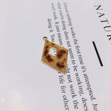 Alloy Rhombus Pendant Necklace DIY Earring Charms
