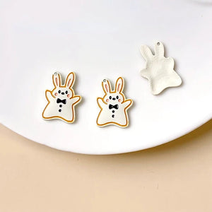 Alloy Spray Paint Cartoon Animal Pendant for DIY Earrings