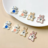 Alloy Spray Paint Cartoon Animal Pendant for DIY Earrings
