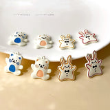 Alloy Spray Paint Cartoon Animal Pendant for DIY Earrings