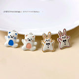 Alloy Spray Paint Cartoon Animal Pendant for DIY Earrings