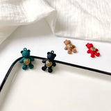 Alloy spray paint bear Mori female jewelry DIY earring pendant