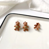 Alloy spray paint bear Mori female jewelry DIY earring pendant