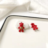 Alloy spray paint bear Mori female jewelry DIY earring pendant