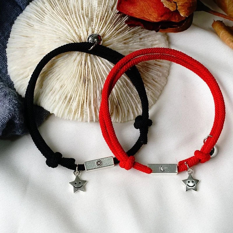 Alloy Sun Moon Couple Bracelets Pair Magnets Attract Girlfriend Bracelet Jewelry