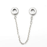 925 Silver Wire Bead Safety Chain with CZ for Bracelet