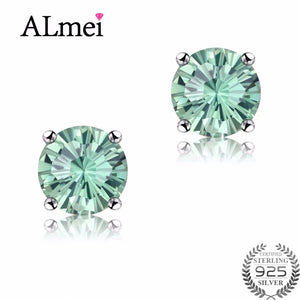 Almei 1.8ct Prasiolite Green Stud Earrings in 925 Sterling Silver