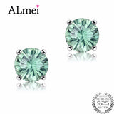 Almei 1.8ct Prasiolite Green Stud Earrings in 925 Sterling Silver