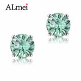 Almei 1.8ct Prasiolite Green Stud Earrings in 925 Sterling Silver